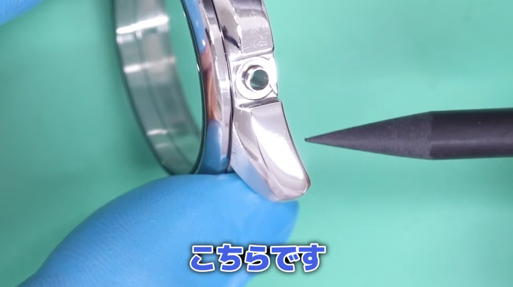 機械を使って研磨した図