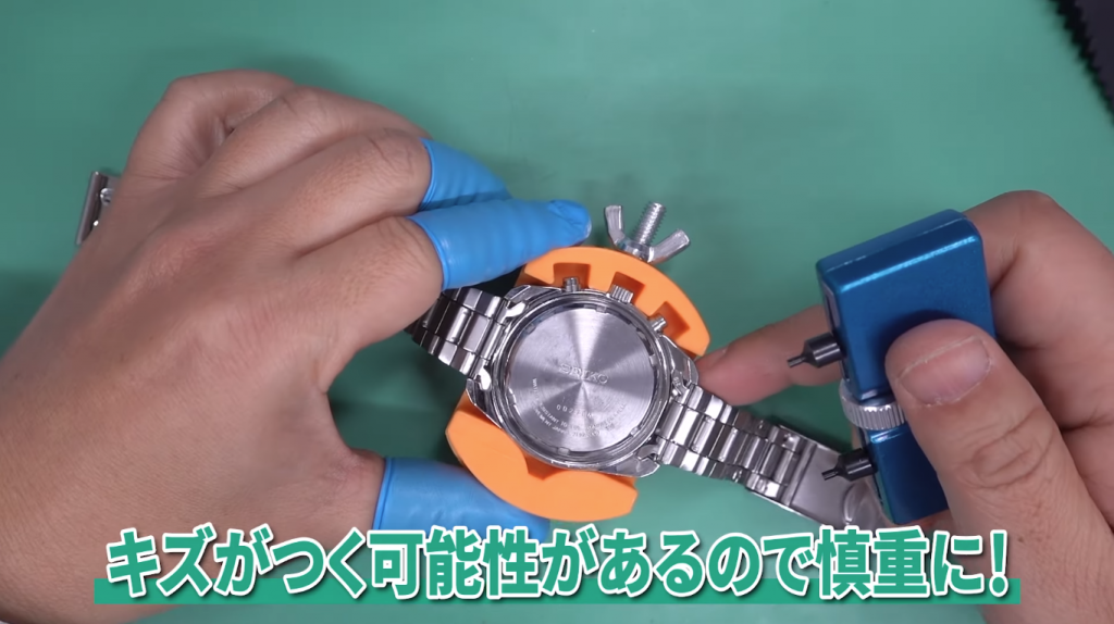 傷がつく可能性がある旨を伝えている図