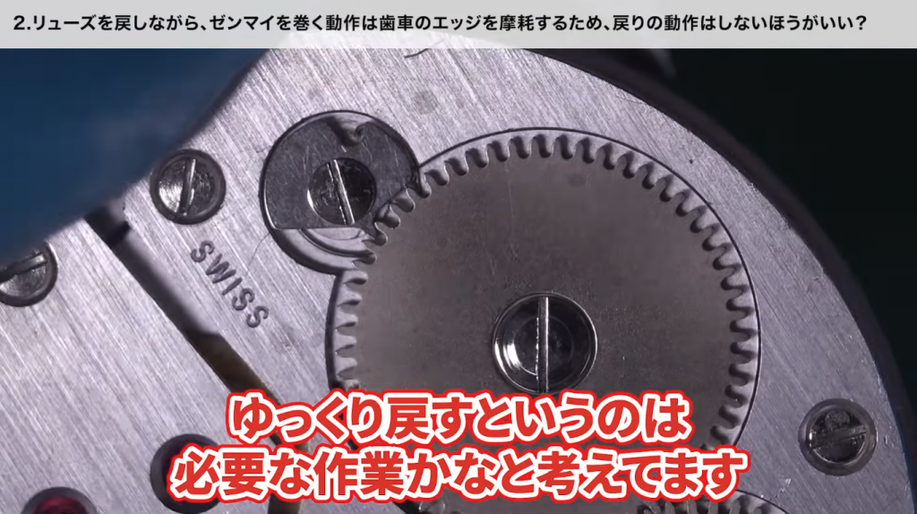 ゆっくり戻すことを伝えている図